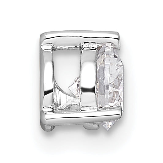 14k White Gold 1/2 carat Lab Grown Diamond VS/SI+ G+ Round Complete Three Prong Chain Slide Pendant