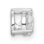 14k White Gold Three Prong Chain Slide Mounting (No Stone Included)