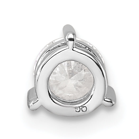 14k White Gold Three Prong Chain Slide Mounting (No Stone Included)