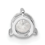 14k White Gold 1/2 carat Lab Grown Diamond VS/SI+ G+ Round Complete Three Prong Chain Slide Pendant