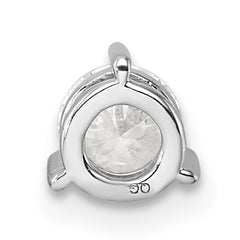 14k White Gold 1/2 carat Lab Grown Diamond VS/SI+ G+ Round Complete Three Prong Chain Slide Pendant