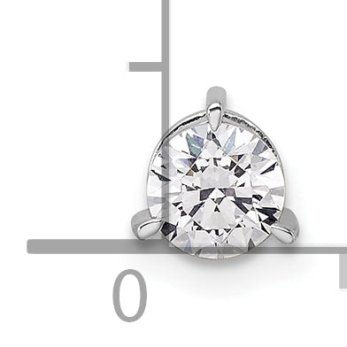14k White Gold Three Prong Chain Slide Mounting (No Stone Included)
