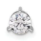 14k White Gold Three Prong Chain Slide Mounting (No Stone Included)