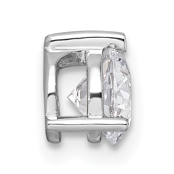 14k White Gold Three Prong Chain Slide Mounting (No Stone Included)