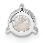 14k White Gold Three Prong Chain Slide Mounting (No Stone Included)