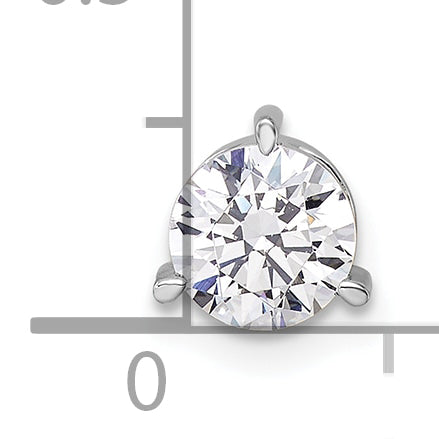 14k White Gold Three Prong Chain Slide Mounting (No Stone Included)