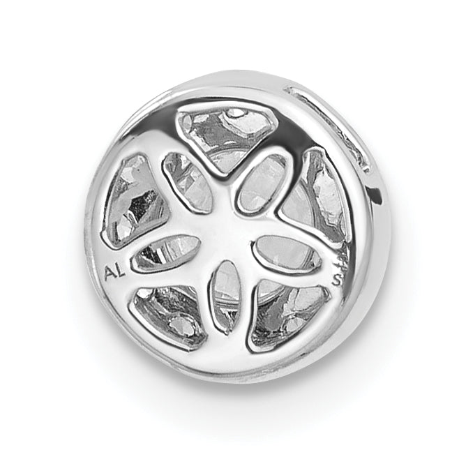 14k White Gold 1/2 carat Lab Grown Diamond VS/SI+ G+ Round Complete Halo Chain Slide Pendant