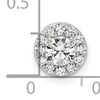 14k White Gold 1/2 carat Lab Grown Diamond VS/SI+ G+ Round Complete Halo Chain Slide Pendant