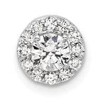 14k White Gold 1/2 carat Lab Grown Diamond VS/SI+ G+ Round Complete Halo Chain Slide Pendant