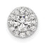 14k White Gold 1/2 carat Lab Grown Diamond VS/SI+ G+ Round Complete Halo Chain Slide Pendant