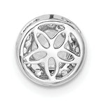14k White Gold 3/4 carat Lab Grown Diamond VS/SI+ G+ Round Complete Halo Chain Slide Pendant