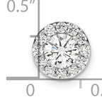 14k White Gold 3/4 carat Lab Grown Diamond VS/SI+ G+ Round Complete Halo Chain Slide Pendant