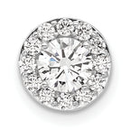 14k White Gold 3/4 carat Lab Grown Diamond VS/SI+ G+ Round Complete Halo Chain Slide Pendant