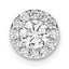 14k White Gold 3/4 carat Lab Grown Diamond VS/SI+ G+ Round Complete Halo Chain Slide Pendant