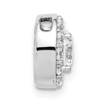 14k White Gold 1 carat Lab Grown Diamond VS/SI+ G+ Round Complete Halo Chain Slide Pendant