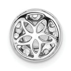 14k White Gold 1 carat Lab Grown Diamond VS/SI+ G+ Round Complete Halo Chain Slide Pendant