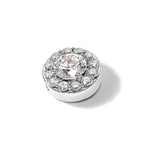 14k White Gold 1/2 carat Lab Grown Diamond VS/SI+ G+ Round Complete Halo Chain Slide Pendant