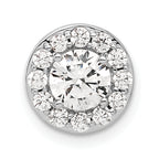 14k White Gold 1 carat Lab Grown Diamond VS/SI+ G+ Round Complete Halo Chain Slide Pendant