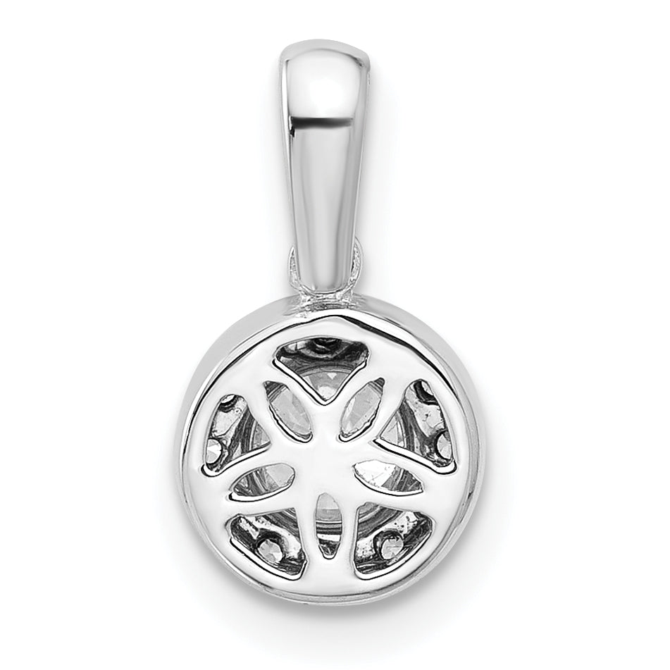 14k White Gold 1/2 carat Lab Grown Diamond VS/SI+ G+ Round Complete Halo Pendant