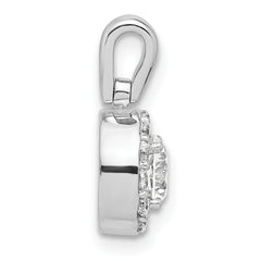 14k White Gold 3/4 carat Lab Grown Diamond VS/SI+ G+ Round Complete Halo Pendant