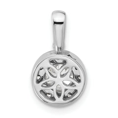 14k White Gold 3/4 carat Lab Grown Diamond VS/SI+ G+ Round Complete Halo Pendant