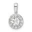 14k White Gold 3/4 carat Lab Grown Diamond VS/SI+ G+ Round Complete Halo Pendant