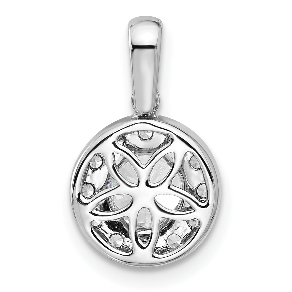 14k White Gold 1 carat Lab Grown Diamond VS/SI+ G+ Round Complete Halo Pendant