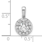 14k White Gold 1 carat Lab Grown Diamond VS/SI+ G+ Round Complete Halo Pendant