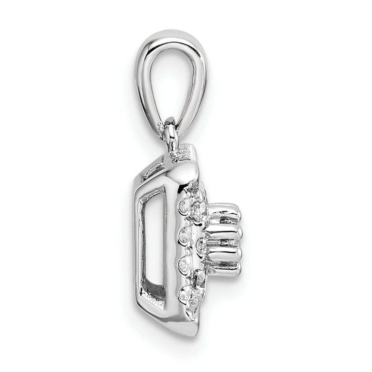 14k White Gold 1/2 carat Lab Grown Diamond VS/SI+ G+ Complete Square Cluster Pendant Secondary image