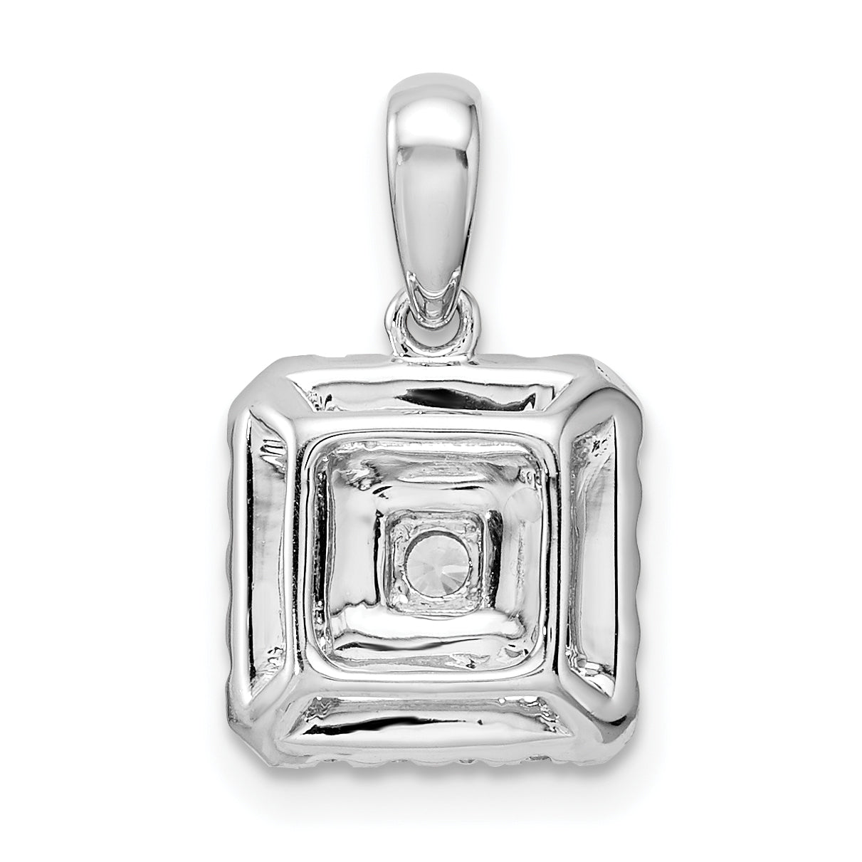 14k White Gold 1/2 carat Lab Grown Diamond VS/SI+ G+ Complete Square Cluster Pendant