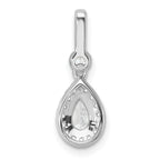 14k WG Lab Grown Diamond VS/SI+ G+ Halo Pear Semi-Mount Pendant