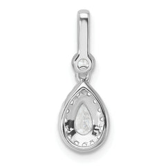 14k WG Lab Grown Diamond VS/SI+ G+ Halo Pear Semi-Mount Pendant