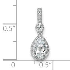 14k WG Lab Grown Diamond VS/SI+ G+ Halo Pear Semi-Mount Pendant
