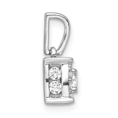 14k White Gold 1/2 carat Lab Grown Diamond VS/SI+ G+ Complete Square Pendant