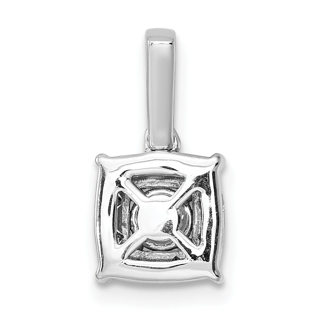 14k White Gold 1/2 carat Lab Grown Diamond VS/SI+ G+ Complete Square Pendant