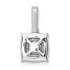 14k White Gold 1/2 carat Lab Grown Diamond VS/SI+ G+ Complete Square Pendant
