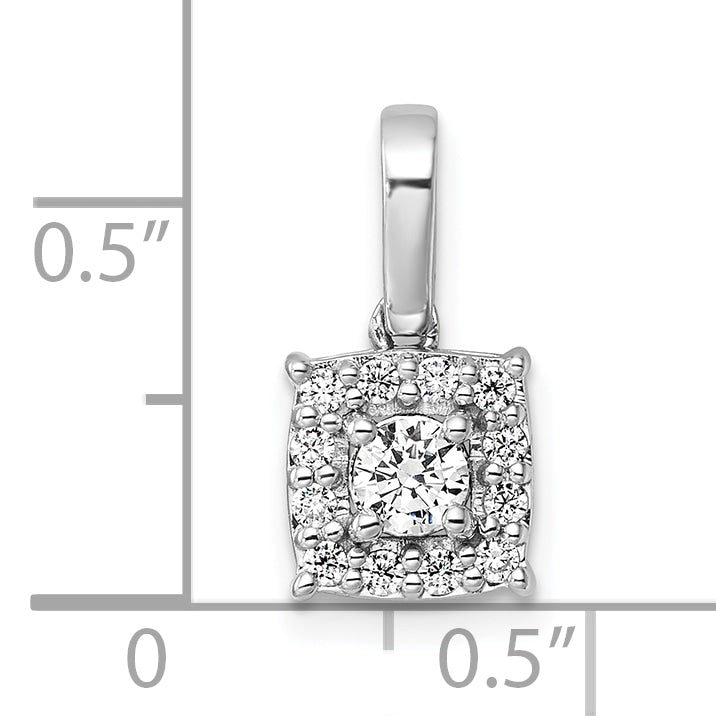 14k White Gold 1/2 carat Lab Grown Diamond VS/SI+ G+ Complete Square Pendant