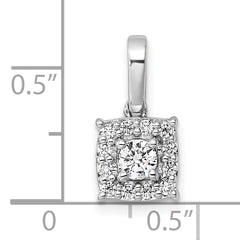 14k White Gold 1/2 carat Lab Grown Diamond VS/SI+ G+ Complete Square Pendant