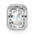 14k White Gold 1/5 carat Lab Grown Diamond VS/SI+ G+ 1 carat Emerald Center Semi Mount Chain Slide Pendant