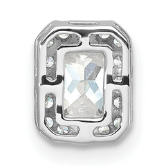14k White Gold 1/5 carat Lab Grown Diamond VS/SI+ G+ 1 carat Emerald Center Semi Mount Chain Slide Pendant