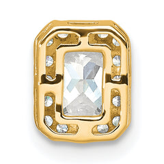 14k 1/5 carat Lab Grown Diamond VS/SI+ G+ 1 carat Emerald Center Semi Mount Chain Slide Pendant