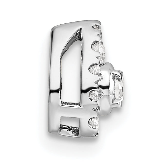14k White Gold 1/3 carat Lab Grown Diamond VS/SI+ G+ Complete Pear Chain Slide Pendant Secondary image
