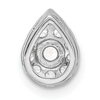 14k White Gold 1/3 carat Lab Grown Diamond VS/SI+ G+ Complete Pear Chain Slide Pendant