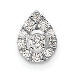 14k White Gold 1/3 carat Lab Grown Diamond VS/SI+ G+ Complete Pear Chain Slide Pendant