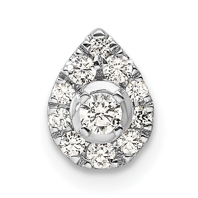 14k White Gold 1/3 carat Lab Grown Diamond VS/SI+ G+ Complete Pear Chain Slide Pendant