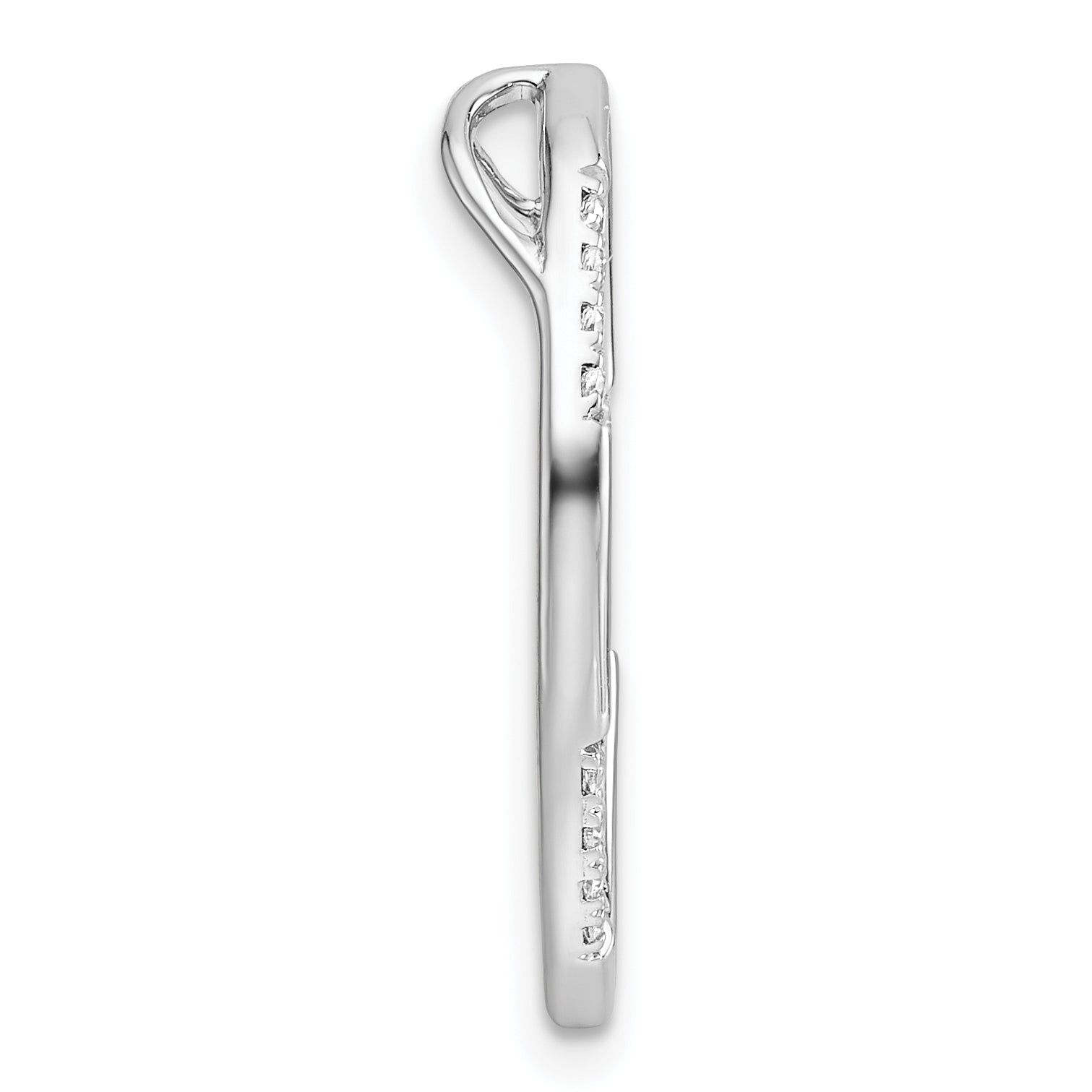 14k White Gold 1/8 carat Lab Grown Diamond VS/SI+ G+ Complete Oval Chain Slide Pendant