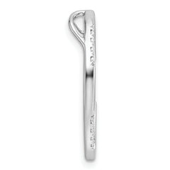 14k White Gold 1/8 carat Lab Grown Diamond VS/SI+ G+ Complete Oval Chain Slide Pendant