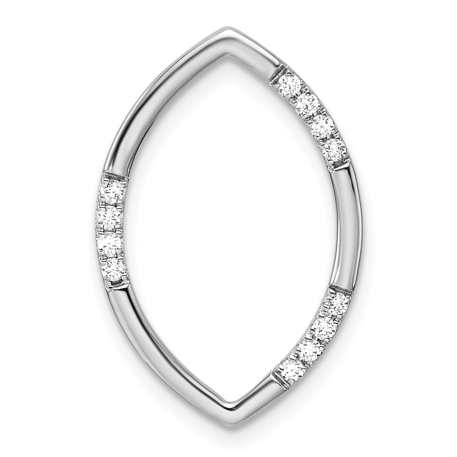 14k White Gold 1/8 carat Lab Grown Diamond VS/SI+ G+ Complete Oval Chain Slide Pendant Main image