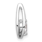 14k White Gold 1/2 carat Lab Grown Diamond VS/SI+ G+ Complete Teardrop Chain Slide Pendant