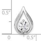 14k White Gold 1/2 carat Lab Grown Diamond VS/SI+ G+ Complete Teardrop Chain Slide Pendant